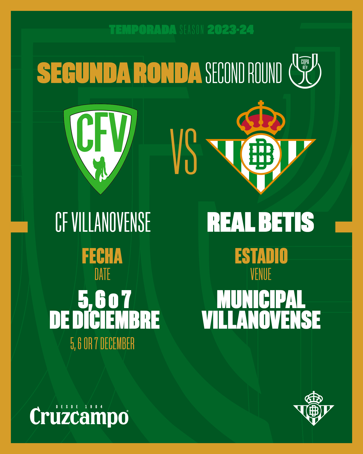 OFICIAL – El Real Betis se enfrentará al Villanovense en la segunda ronda de la Copa del Rey